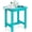Aruba Blue, variant on Y&M Outdoor Side Table, HIPS Waterproof Patio End Table for Adirondack Chair, Square Accent Table, Black