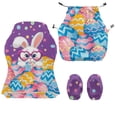 thumbnail image 4 of Whosucclay Purple Rabbit Egg Print Gaming Chair Covers with Armrest Covers Office Computer Game Chair Slipcovers Universal Chairs Cover for Reclining Racing Gaming Chairs Easter Decor, 4 of 8
