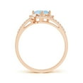 thumbnail image 2 of Angara Natural 0.6 Ct. Aquamarine with Diamond Classic Ring in 14K Rose Gold for Women (Ring Size: 12), 2 of 8