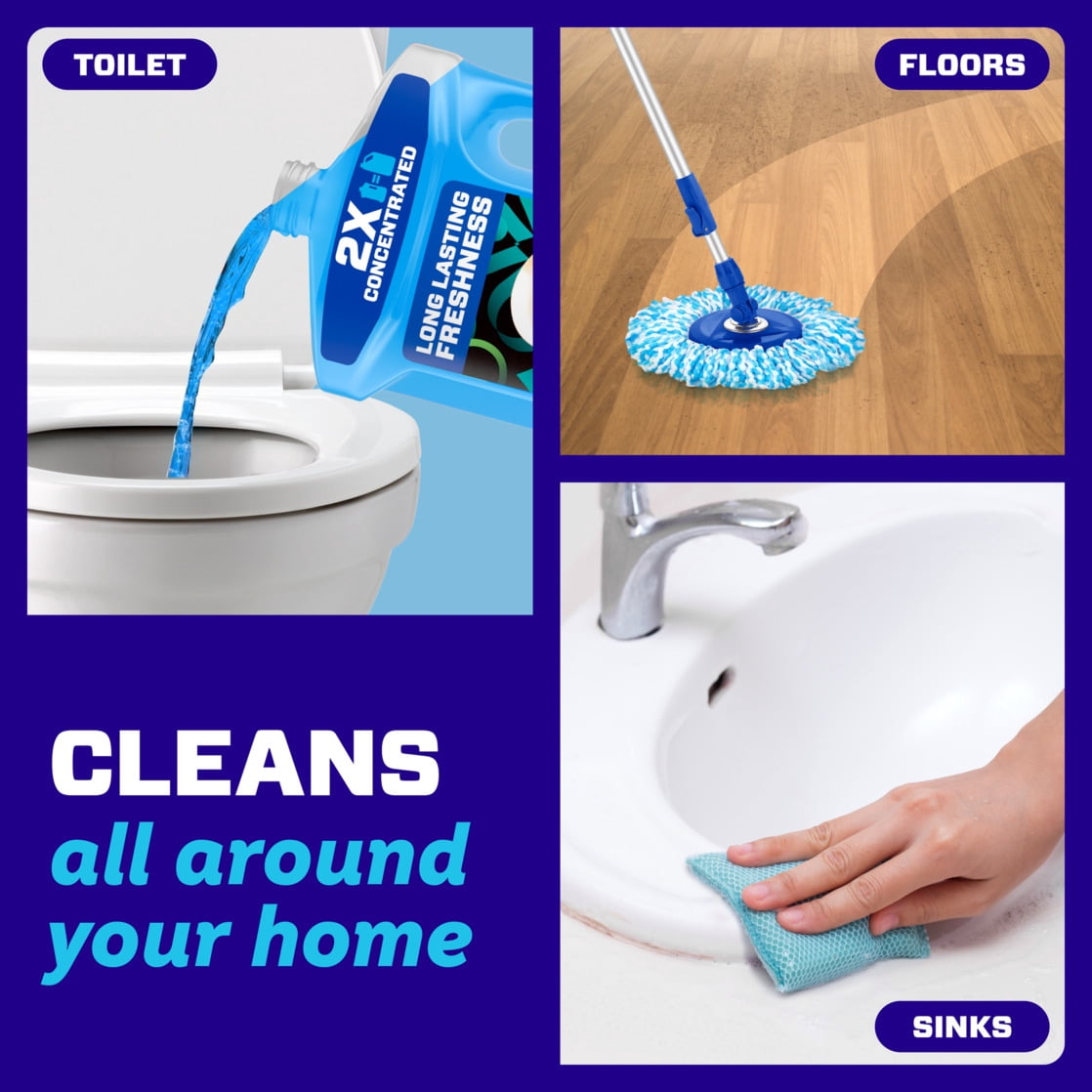 (4 pack) Mr. Clean 2X Concentrated Multi Surface, All Purpose Cleaner with Unstopables Fresh Scent, 64 fl oz