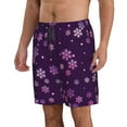 thumbnail image 2 of Salouo Purple Snow Flakes Pattern Swim Trunks for Men,Men's Hawaiian Bathing Suit Swimsuits Quick Dry Swimming Board Shorts Beach Shorts with Pockets-Medium, 2 of 6