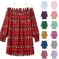 thumbnail image 3 of Elegyee Girls Christmas Nightgown Long Sleeve Plaid Sleep Dress Loungewear(3-14 Years), 3 of 5