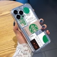thumbnail image 3 of Para iPhone 13 Pro Max 14 12 11 XR 8 7 SE 2022 Moda Starbucks Transparente TPU Gel Funda Cojín De Aire Borde Cuadrado Anti-Caída Cubierta, 3 of 4