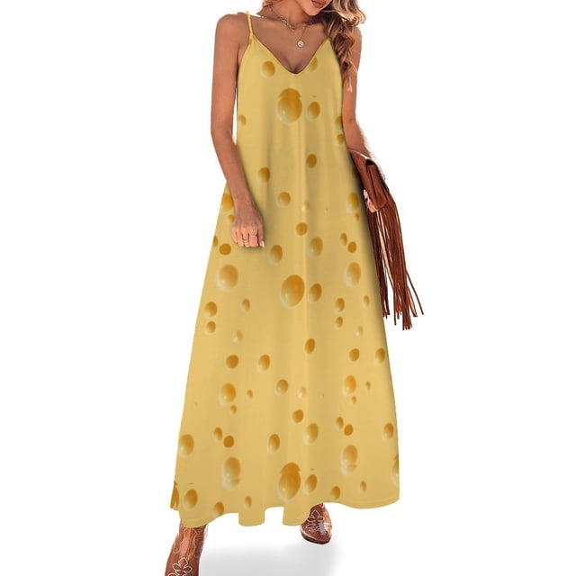 Vestido elegante sin mangas de queso, vestido de noche elegante para bodas, vestido de cumpleaños para mujeres