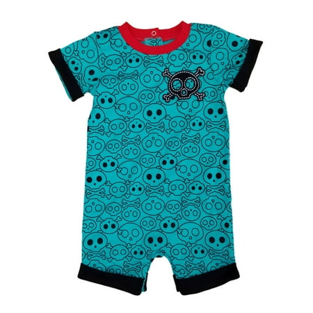 Infant Boys Jolly Roger Skull Crossbones Baby Romper Walmart Com