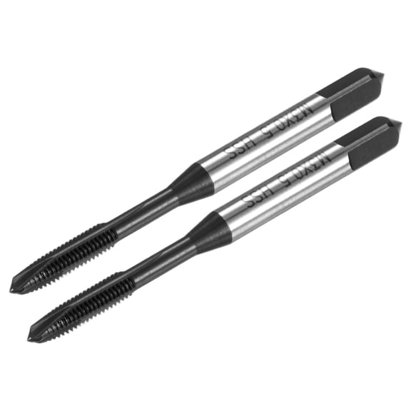 Uxcell 2-Pack M3x0.5mm Metric Thread Tap, HSS TiCN-Coated Straight Flute Right Hand Thread Screw Tapping Tool