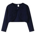 thumbnail image 3 of UACY Girls Long Sleeve Knit Shrug Cardigan, Open Front Bolero Sweater with Button Closure for Toddler and Kids, 3 of 9