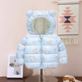 thumbnail image 4 of Hicidod Infant Puffer Jackets Puffy Thicken Warm Winter Coat Cute Bear Hood Cartoon Print Zipper Toddler Down Coat Clearance Sale, 4 of 6