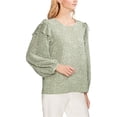 thumbnail image 1 of Vince Camuto Womens Flutter Pullover Blouse, Green, Large, 1 of 1