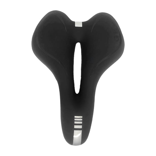 Sillín de bicicleta cómodo y transpirable con absorción de impactos para hombre y mujer Negro