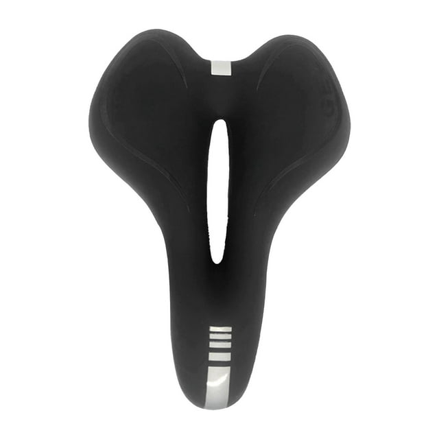 Sillín de bicicleta cómodo y transpirable con absorción de impactos para hombre y mujer Negro
