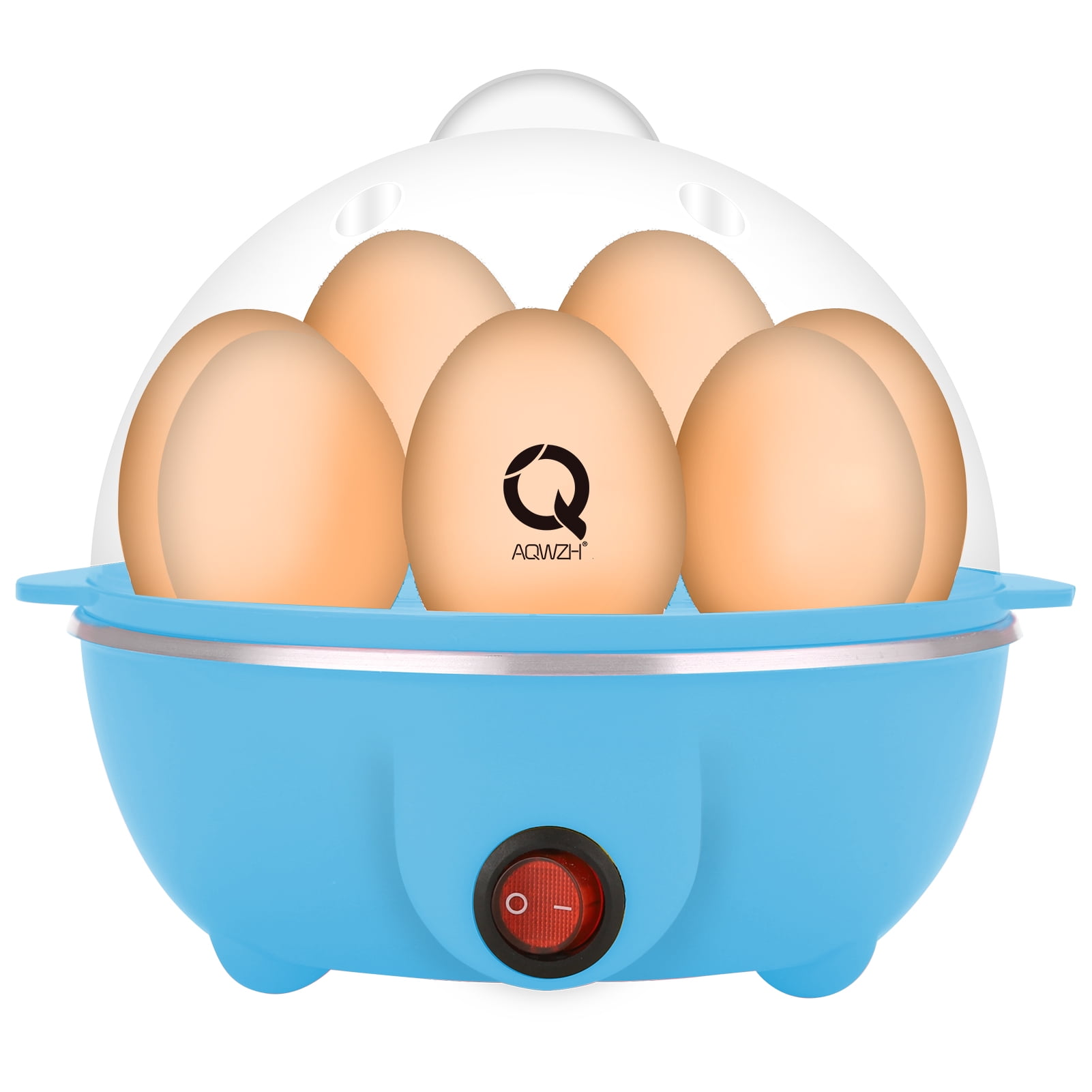 Rapid Egg Cooker: 6 Egg Capacity Electric Egg Cooker for Hard Boiled Eggs or Omelets with Auto Shut Off Feature Poached Eggs Scrambled Eggs Blue 