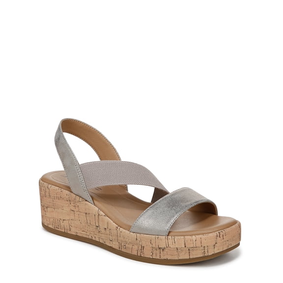 LifeStride Women's Odette Strappy Wedge Sandal Metallic/Taupe 5.5M