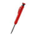 thumbnail image 1 of Crayon de Charpentier Solide avec Fils de Recharge et Taille-Crayon Intégré pour Marquage de Crayon Mécanique à Trous Profonds Outils de Menuiserie Stylo Rouge, 1 of 6