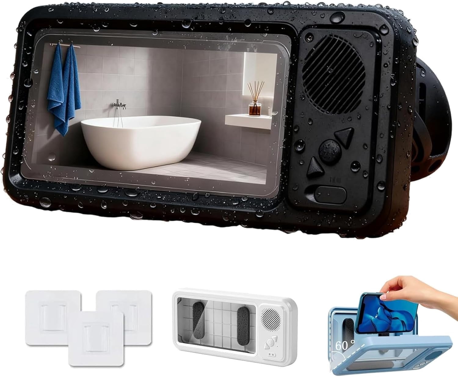 Aqua Play Support de Téléphone Étanche avec Haut-Parleur - Rotation à ...