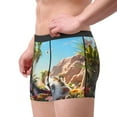 thumbnail image 2 of Pofeuu Playful Hedgehog Forest Pond Print Men’s Boxer Briefs, Moisture-Wicking Underwear, Regular,Trunk-Small, 2 of 5