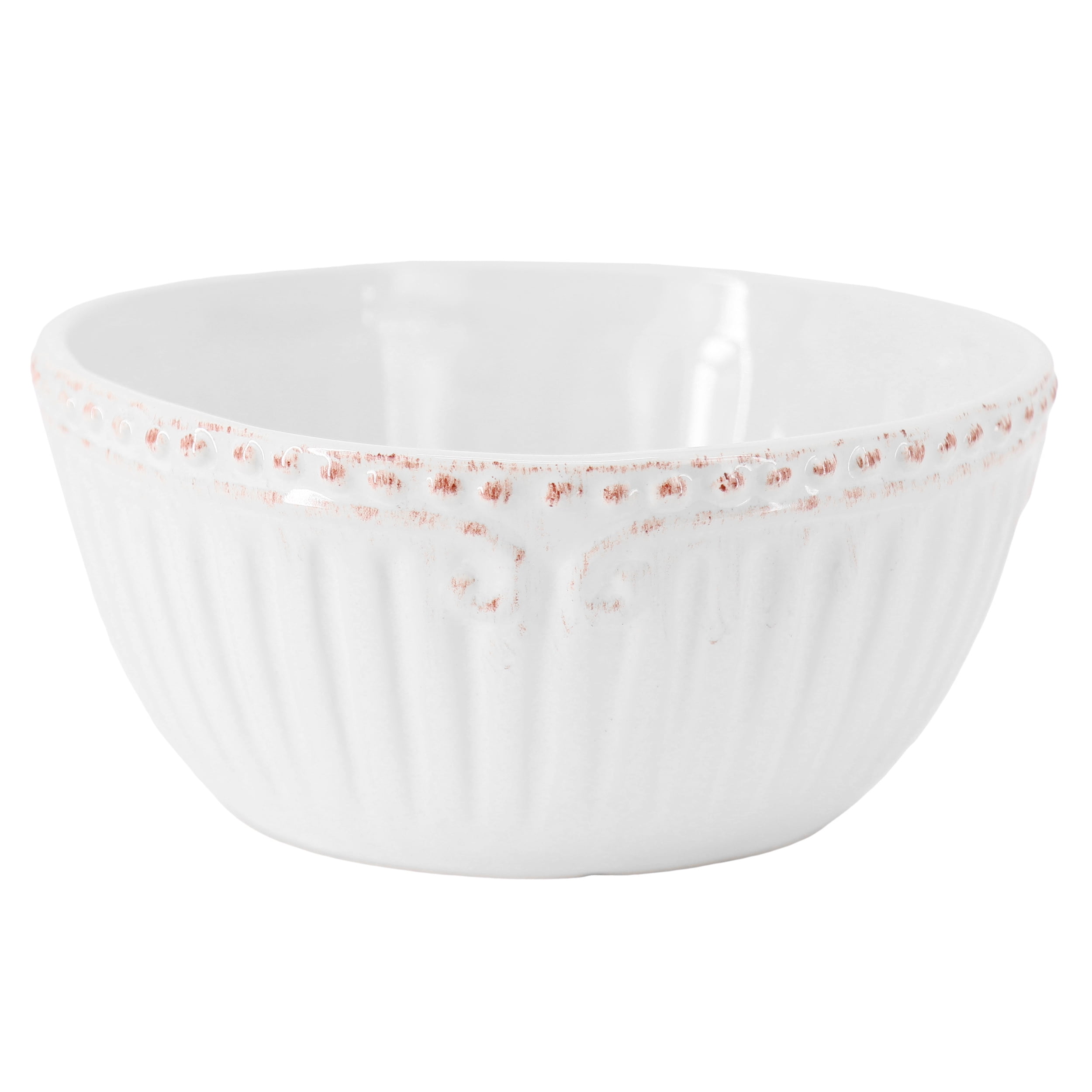 Gibson Home Capri Stoneware Cereal Bowl, 6.13-inch Diameter, White, Kitchen Accessories