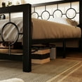 thumbnail image 4 of Amolife Full Size Bed Frame, Heavy Duty Metal Platform Bed with Vintage Circular Headboard & Footboard, Black, 4 of 10