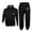 Black, variant on X-2 Mens Athletic Full Zip Fleece Tracksuit Jogging Sweatsuit Activewear Top Black Small