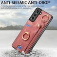 thumbnail image 6 of Allytech Wallet Case for Samsung Galaxy S21 FE, Support Car Mount, Luxury PU Leather Shockproof Anti-Fall 360° Finger Ring Stand Case with Magnetic Snap & Card Slots for Samsung Galaxy S21 FE - Pink, 6 of 8