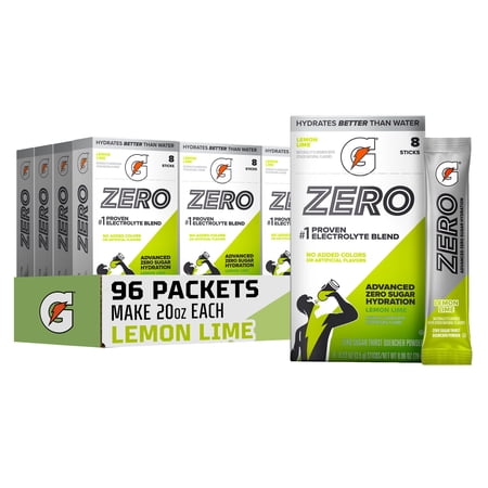 Gatorade Zero Sugar Lemon Lime Powder Sticks, 96 Servings
