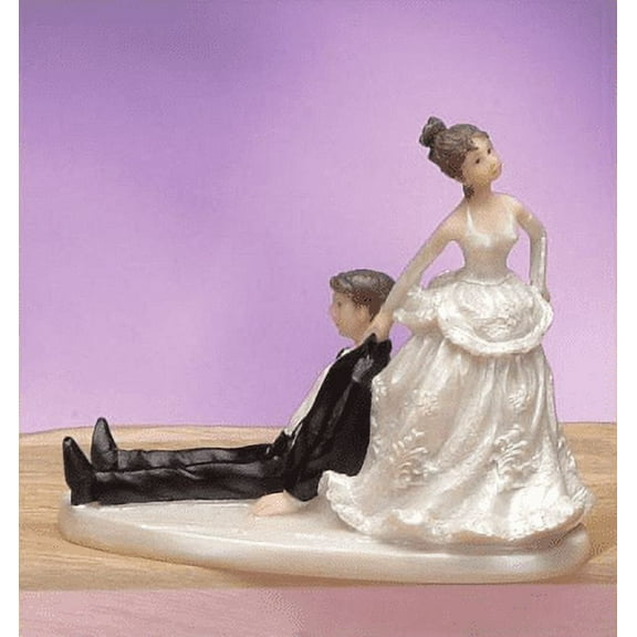 Bride and Groom Couple Funny Figurine Wedding Cake Topper, by Naturalstar