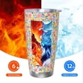 thumbnail image 5 of Lsque Watercolor Wildflowers Pattern 20oz Car Cup with Lid and Straw, Insulated Coffee Cup with Straw Topper, Spill Proof Travel Coffee Mug, Stainless Steel Tumble-Without Straw, 5 of 8