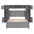 thumbnail image 4 of Full Size Platform Bed with 4 Storage Drawers and Bookcase Headboard, Wood Full Bed with All-in-One Cabinet and Shelf, Full Storage Bed Frame for Bedroom, Gray, 4 of 7