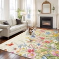thumbnail image 2 of 6'x9' Area Rugs, Spring Summer Botanical Indoor Outdoor Area Rug for Living Room Bedroom, Butterfly Floral Vintage Washable Bathroom Rugs Kitchen Floor Carpet Mats Home Decor Aesthetic, 2 of 8