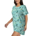 thumbnail image 2 of Bixox Women's Hawaiian Style Printed Pajama Set 2 Piece Lounge Set Top and Shorts Soft Pajamas, Shorts with Pockets, 2 of 7