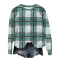 thumbnail image 6 of Jsaierl Women's Oversized Plaid Crewneck Sweatshirts with Checked Pattern Long Sleeve Soft Comfortable Casual Fall Tops S-2XL, 6 of 8