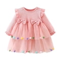 thumbnail image 2 of LYHaoo Girls Long Sleeve Party Dress Elegant Gown For Autumn Formal Occasions And Special Events，Vintage Girls Dress Sizes 6-12 Months Pink, 2 of 7