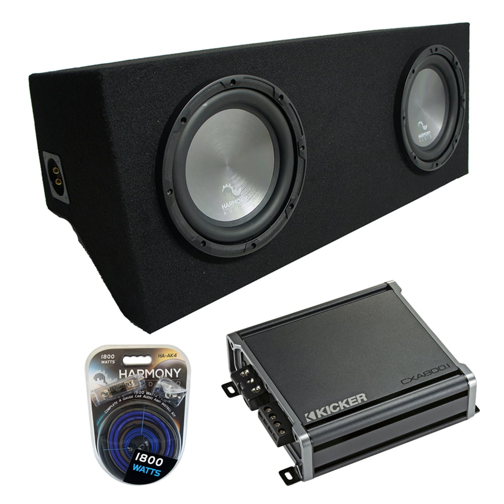 Compatible with 2005-2015 Ford Mustang Coupe Harmony A122 Dual 12 Custom Sub Box & CXA600.1 Amp Renewed 