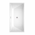 thumbnail image 3 of Sara 63" Freestanding Bathtub in White with Brushed Nickel Drain and Overflow Trim, 3 of 3