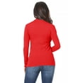 thumbnail image 4 of Women's Casual Solid Mock Neck Long Sleeve T-Shirt Top, 4 of 5