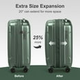 thumbnail image 3 of Zimtown 2 Piece Luggage Set, 20" Carry-On Expandble ABS+PC Luggage Hardside Lightweight Suitcase, 14" Mini Cosmetic Cases, Green, 3 of 10