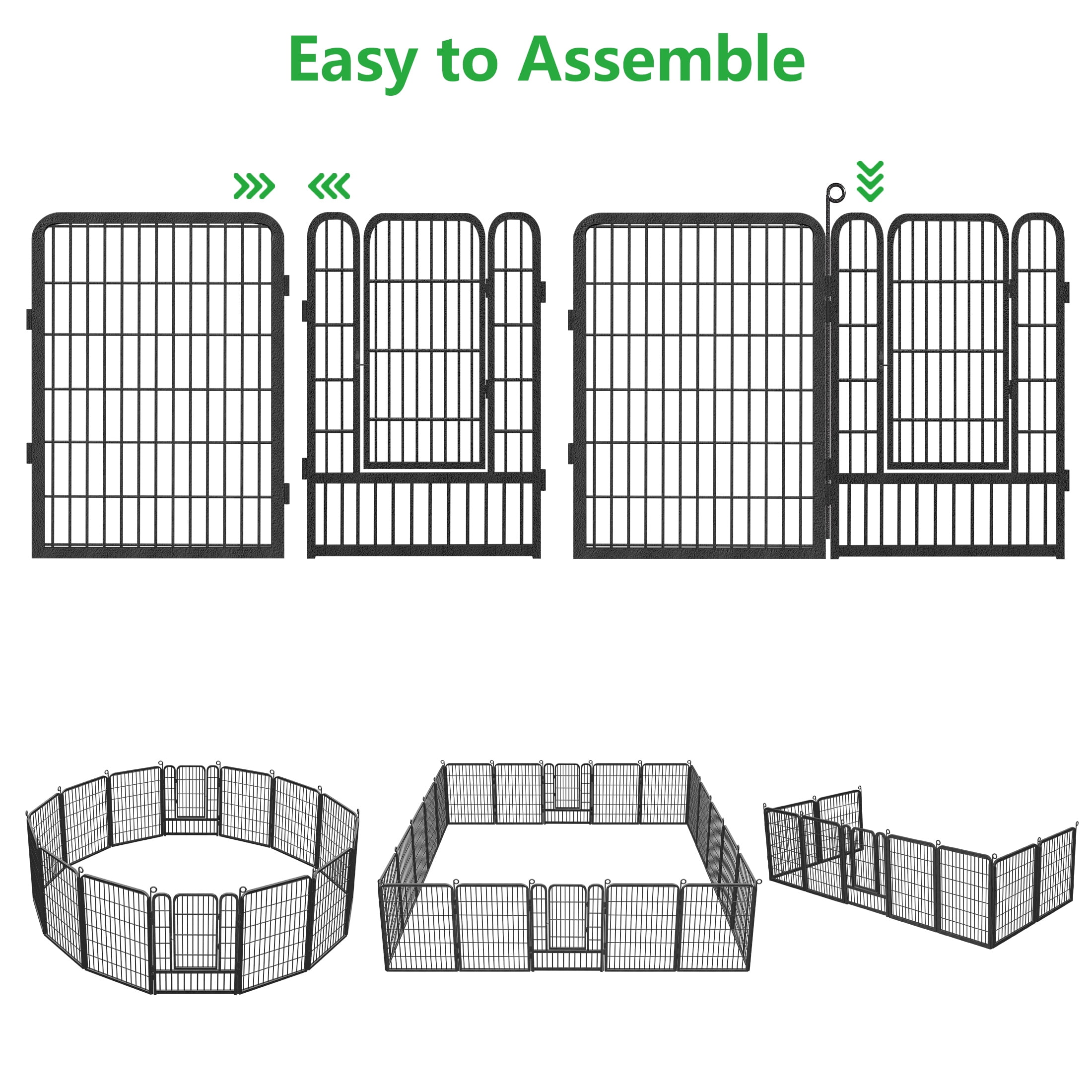 Garden Fence 95ft(L)×40in(H) No Dig Fence Panels with Gate Fencing for Yard Animal Barrier Decorative Garden Fencing for Backyard Patio Garden Fences and Borders for Dogs