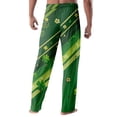 thumbnail image 3 of Domuza St Patricks Day Pajama Pants Men Shamrock Graphics Drawstring Stretch Waist Home Trousers Soft Loose Fit Lounge Sleepwear with Pockets Light Green M, 3 of 5