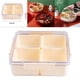 thumbnail image 5 of Bandeja de servir dividida duradera, bandeja de servir comida para fiestas, bandeja de vidrio para condimentos Cuadrado Beige, 5 of 8