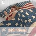 thumbnail image 4 of 3 Piece Vintage American Flag Duvet Cover Set California King,Microfiber Comforter/Quilt Cover with Corner Ties and 2 Pillowcases,Blue Red White Star US Flag All Season Bedding with Zipper Closure, 4 of 8