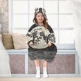 thumbnail image 7 of FORMRS Wearable Blanket Hoodie with Sleeves for Kids Cozy Flannel Sweatshirt, Beige Moon, 7 of 7