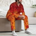 thumbnail image 7 of Naloa Autumn Leaf Men’s Pajamas Set - Long Sleeve Button Down Sleep Shirt and Pajama Bottoms Sleepwear Set-XX-Large, 7 of 7