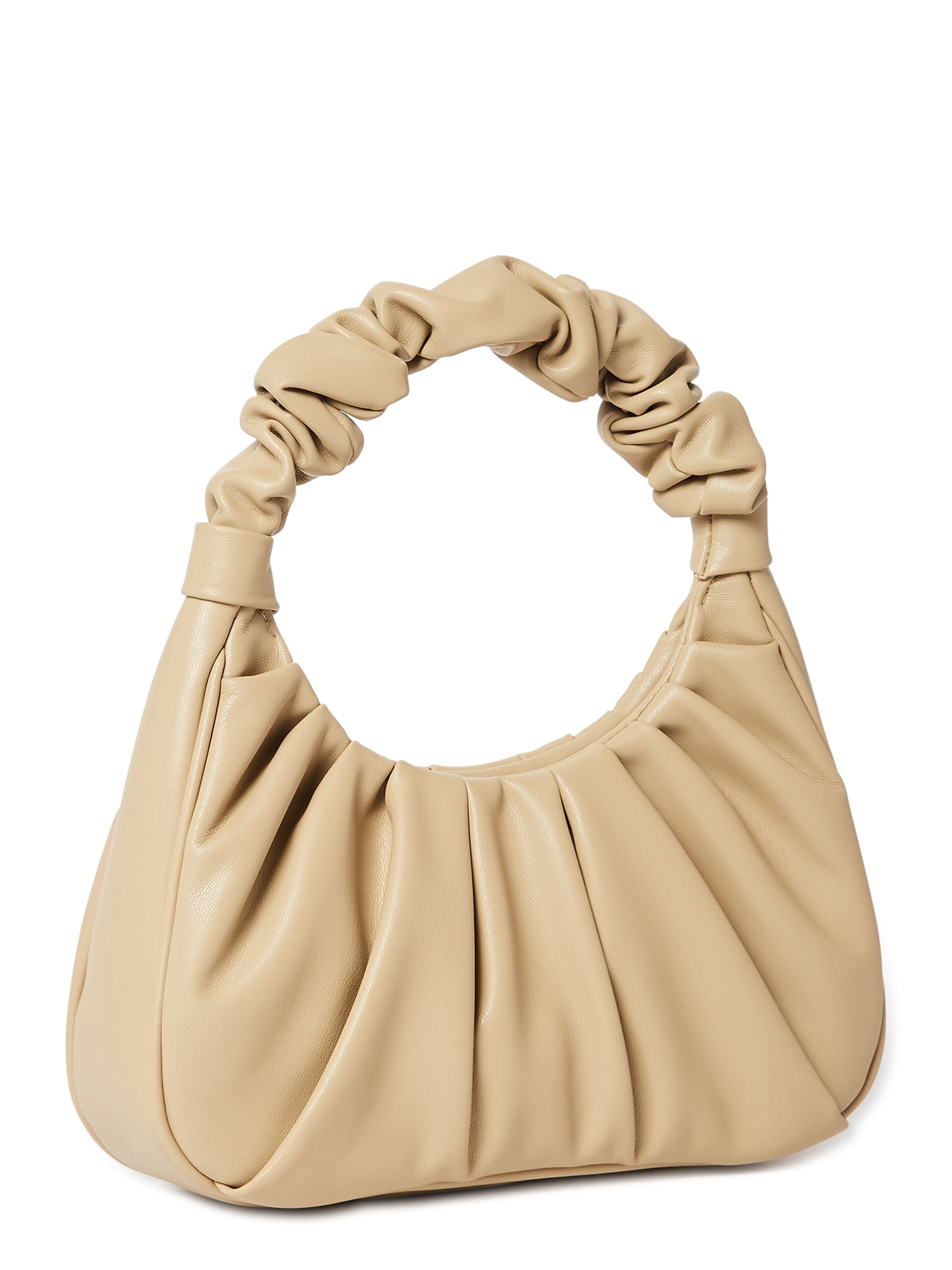 24FW★ SATUR ★SCRUNCHIE SMALL HAND BAG Time and Tru Women's Scrunchie Shoulder Bag Khaki Spacious