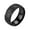 Black, variant on Men's Women's Stainless Steel 8MM Basketball Sports Lover Sandblasted Rings Black Size 11