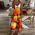 thumbnail image 3 of Thanksgiving Pumpkins Sleeveless Dress Woman Fashion Long Dresses Women's Summer Suit Dress Summer 2025 Women, 3 of 7