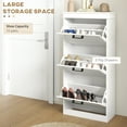 thumbnail image 4 of HOMCOM Armoire à Chaussures Étroite avec Tiroirs Basculants et Tablette Ajustable, Blanc, 4 of 10