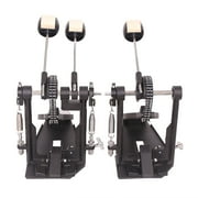 Topcobe Drum Pedal Black Steel Professional Double Bass Dual Foot kick Double Chain Drive Percussion Drum Set