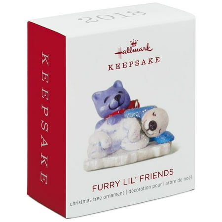 Cat Mini Ornaments - Hallmark Keepsake 2018 Mini Furry Lil' Friends Dog and Cat Ornament, 0.75