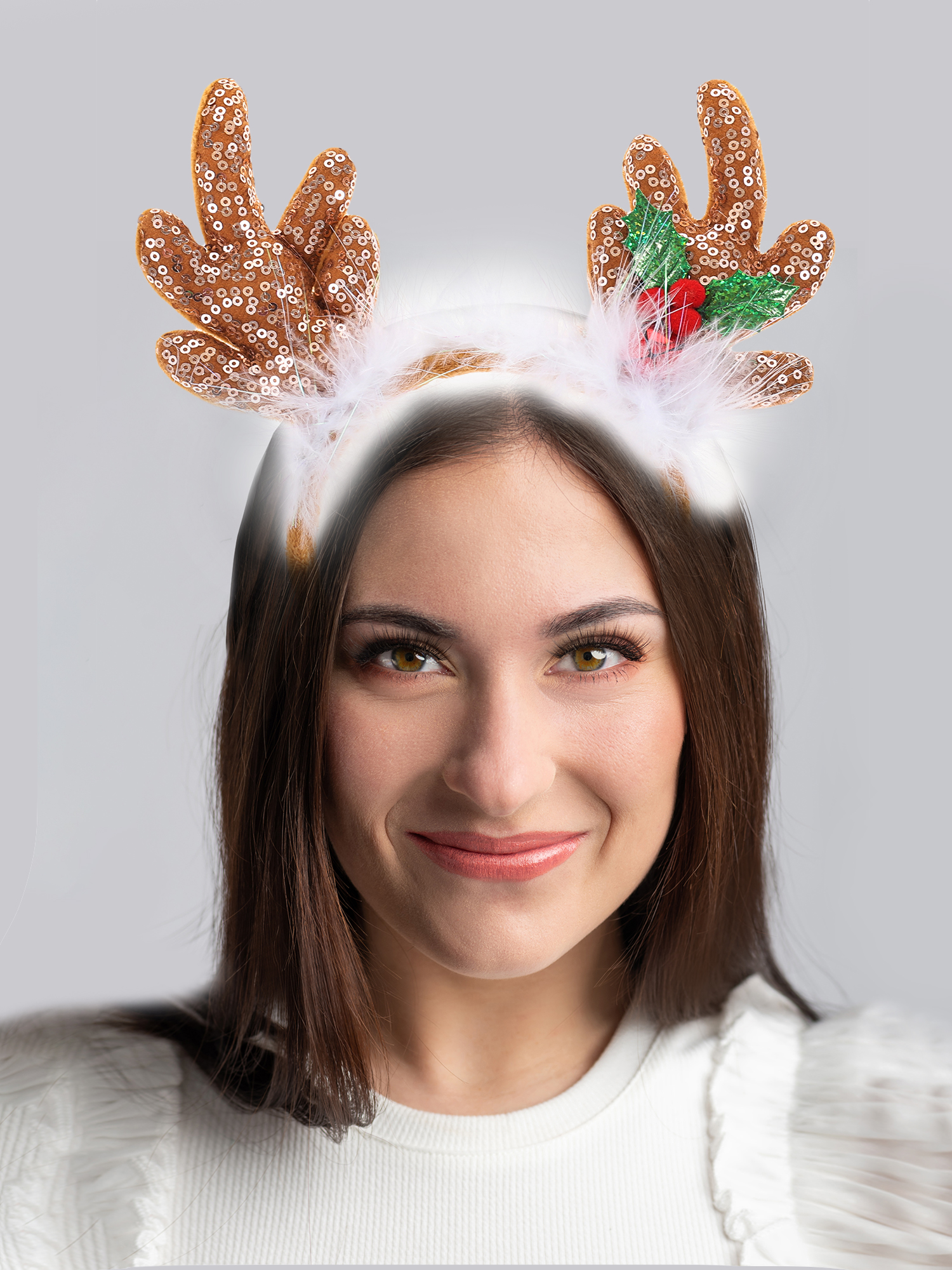 Holiday Time Gold Reindeer Antler Headbopper, 1 Piece
