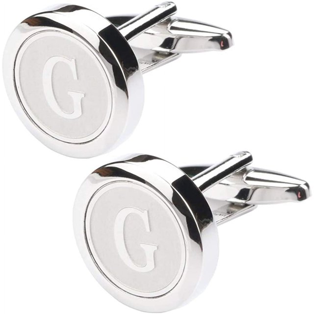 Gemelos con Iniciales Clásicos de Acero Inoxidable para Hombre Gemelos con 26 Iniciales Camisas de Boda Empresarial AZ$ Camisas para Hombre Iniciales Personalizadas AZ$ Iniciales Clásicas